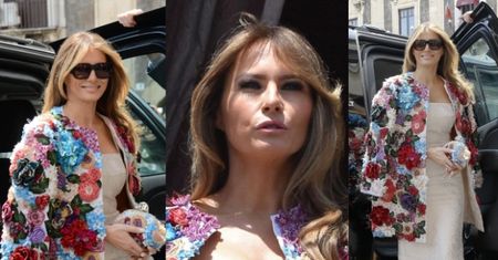 Melania Trump w kwiecistym płaszczu za PRAWIE 200 TYSIĘCY na "kobiecym szczycie G7" (ZDJĘCIA)