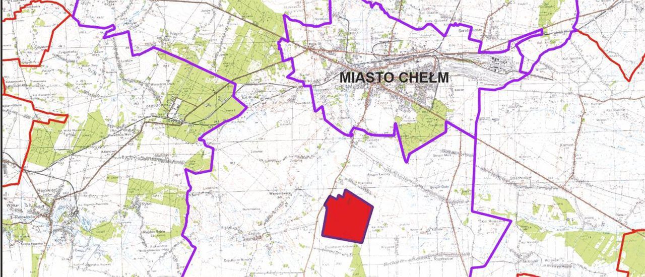 Na czerwono tereny odebrane przez miasto gminie Chełm, które 1 stycznia do niej wrócą