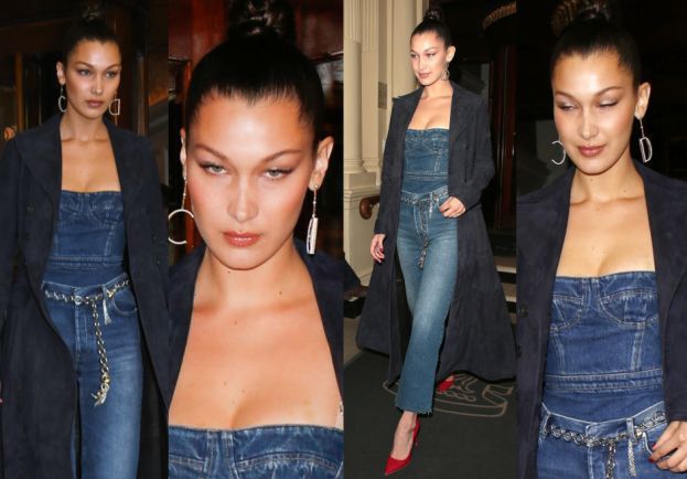 #TRENDY: Bella Hadid w dżinsowym kombinezonie