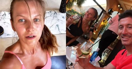 Wyluzowana Anna Lewandowska nawadnia się "DRINECZKIEM" po treningu (FOTO)