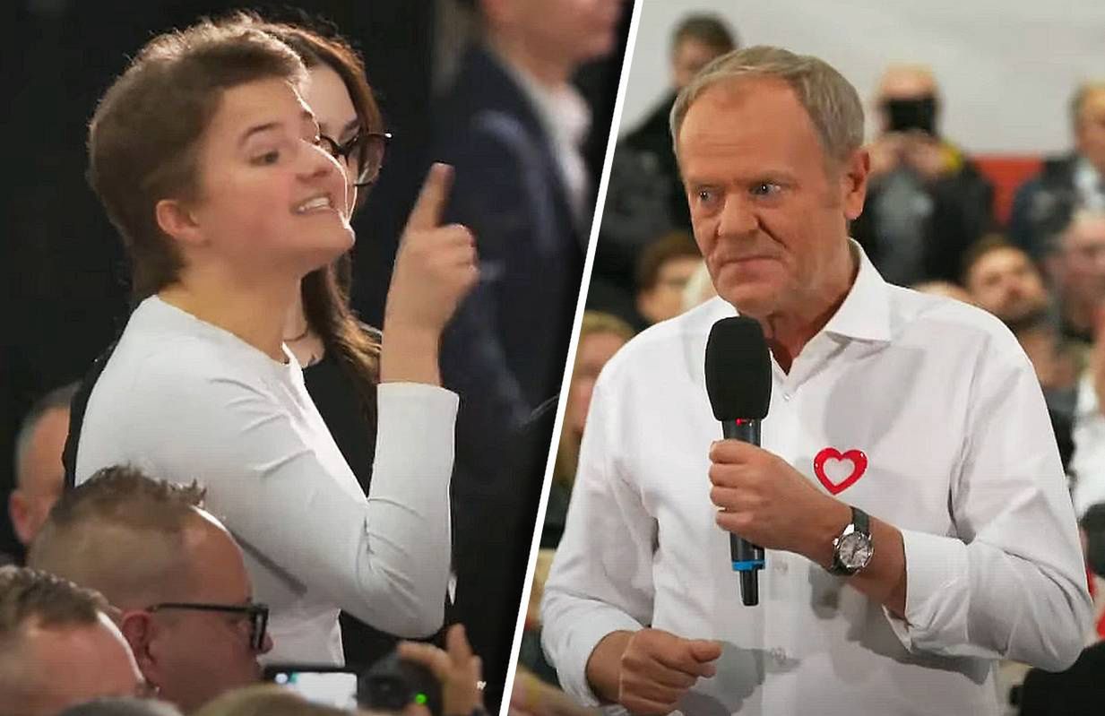 "Nie okazuje pani szacunku". Zakłóciła wystąpienie Tuska