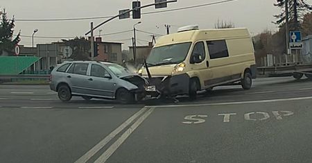 Chwile grozy w Pszczynie. Kierowca nagrał wszystko kamerą