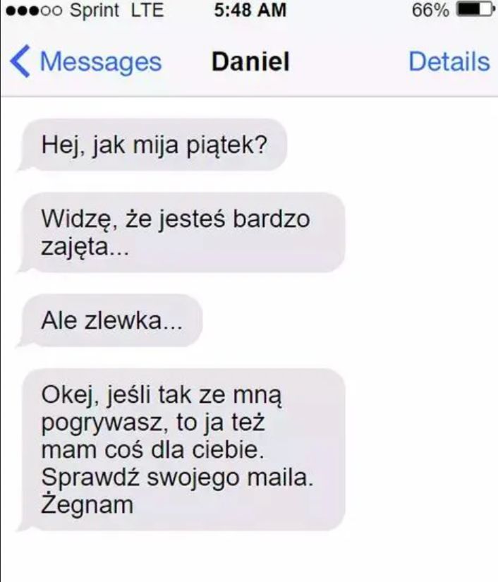 Ton wiadomości zaskoczył kobietę