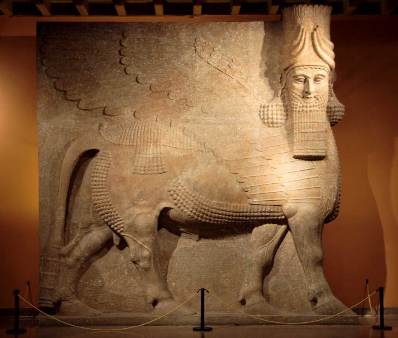 Lamassu statue from ancient Assyria, Louvre