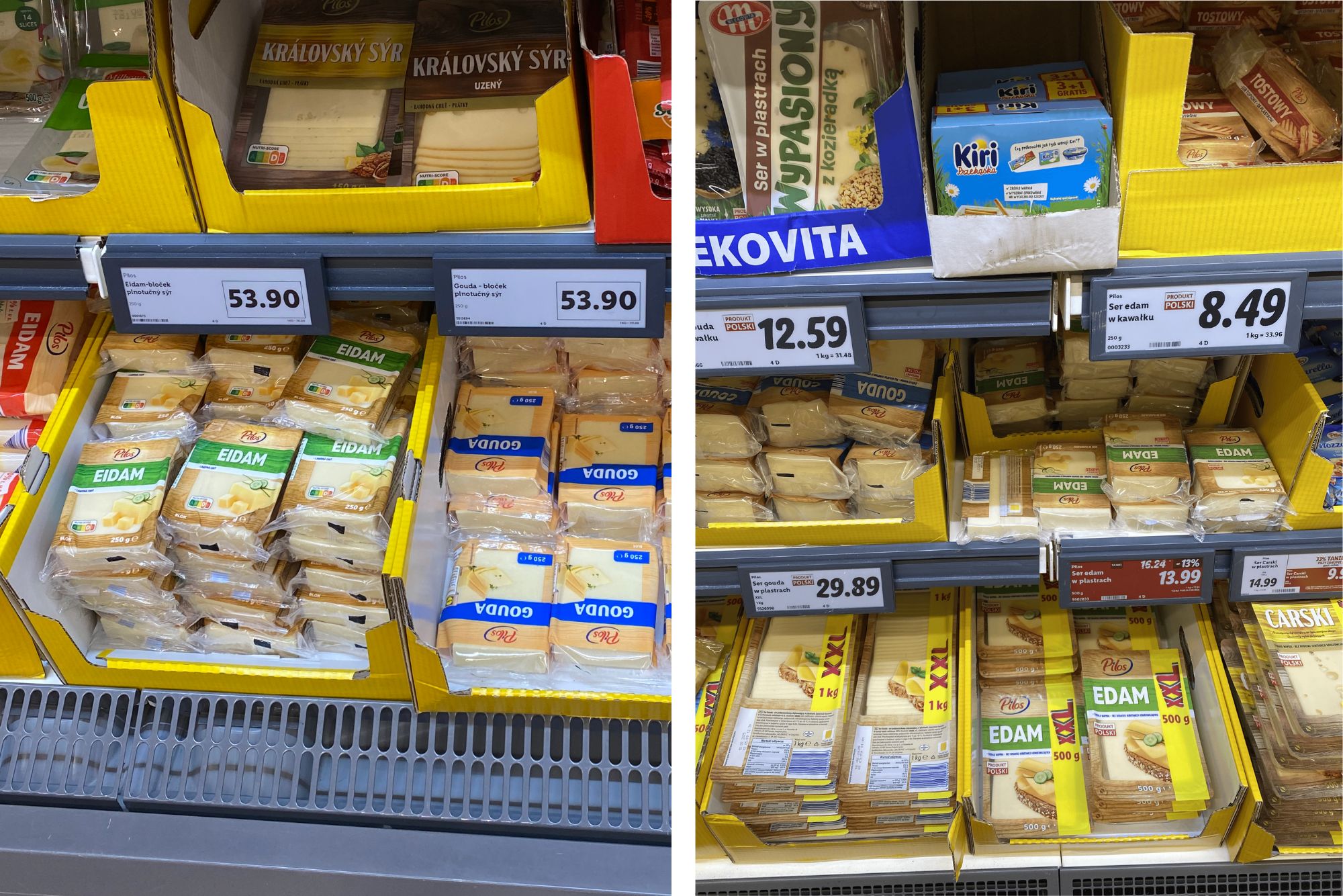 Ceny w polskim i czeskim Lidlu