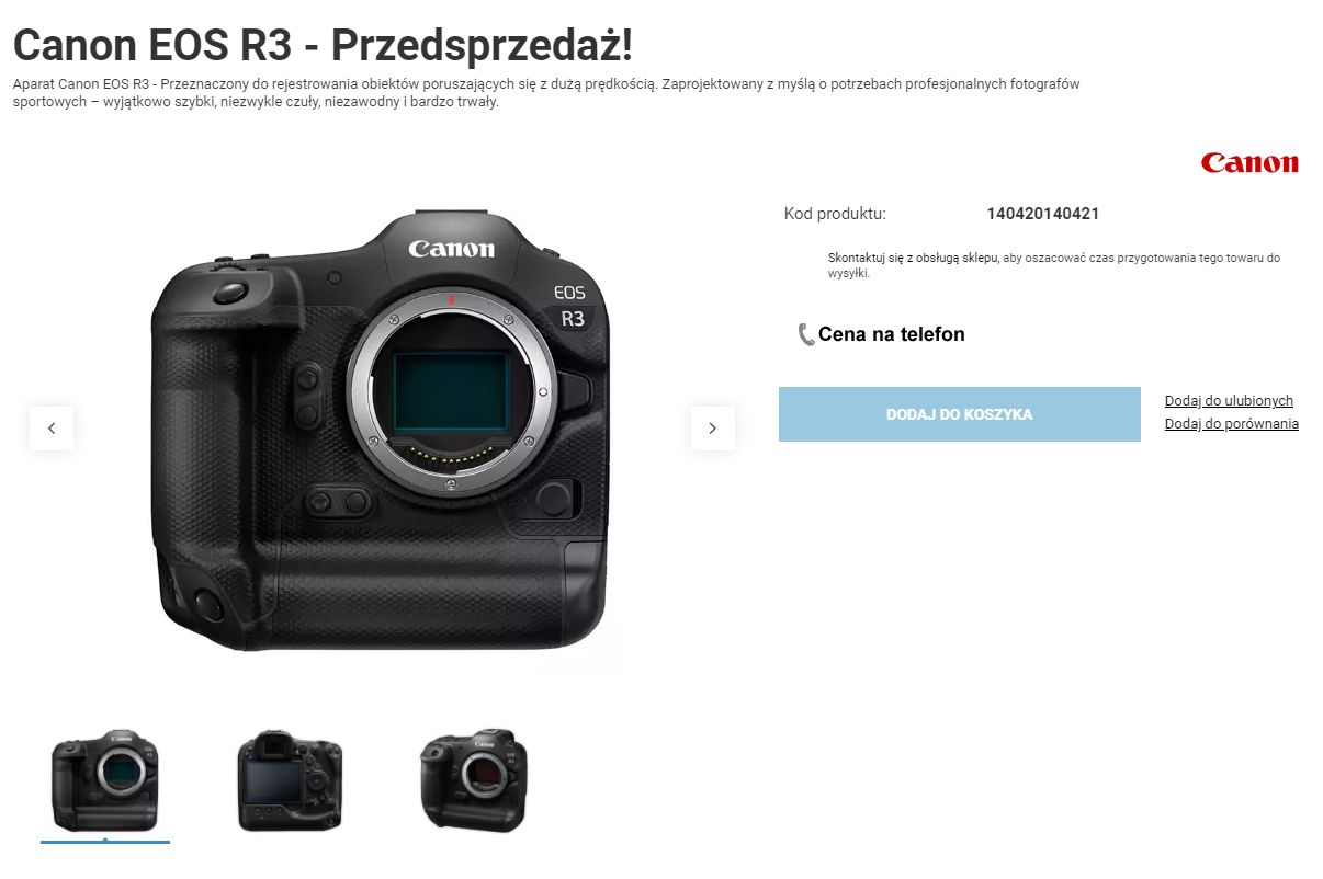 Premiera Canona EOS R3 w połowie września? Producent zapowiada wydarzenie 3