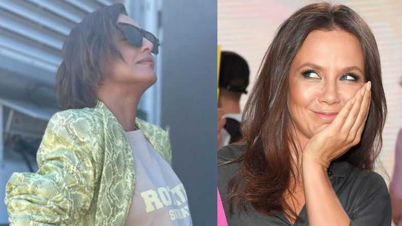 Ciężarna Katarzyna Sokołowska na planie "Top Model"