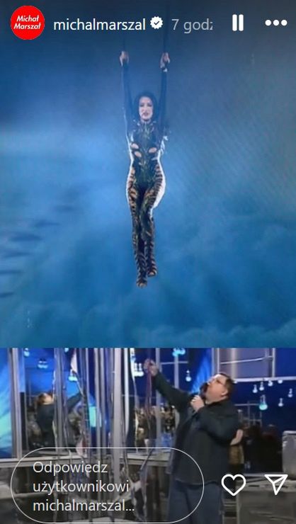 W pewnym momencie Justyna zawisła na linach. Oto skojarzenie