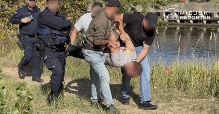 Pościg w Warszawie. Ścigany wskoczył do Kanału Żerańskiego i ukrył się w trzcinach