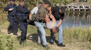 Pościg w Warszawie. Ścigany wskoczył do Kanału Żerańskiego i ukrył się w trzcinach