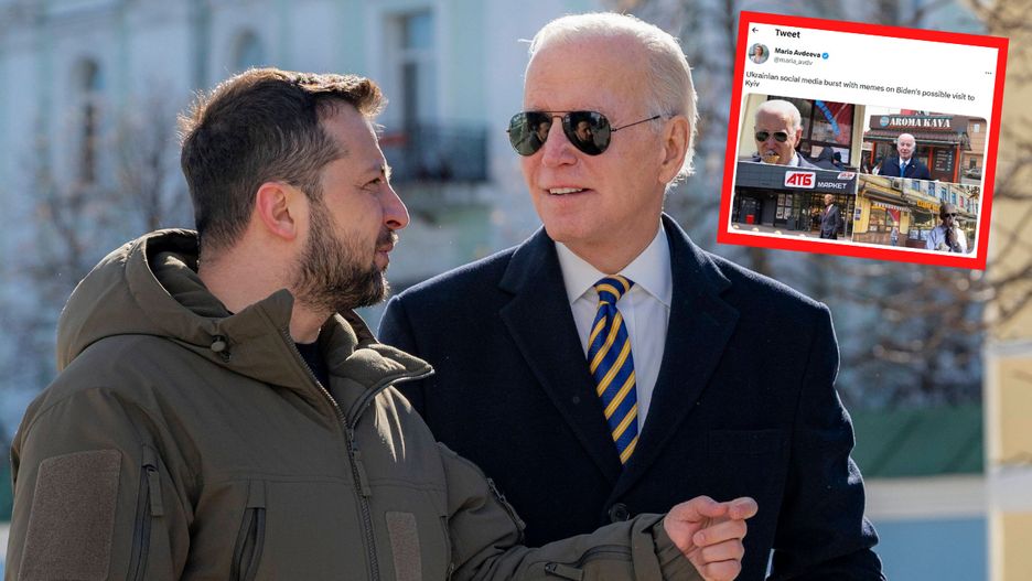 Biden w Kijowie. Powitali go memami