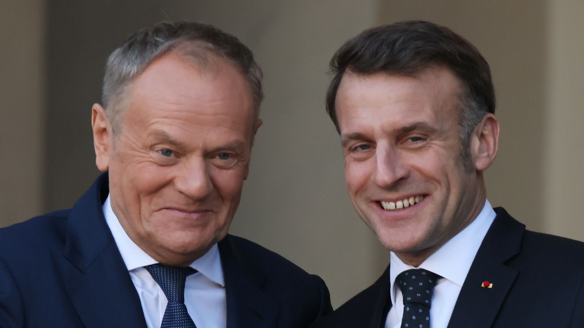 Donald Tusk i Emmanuel Macron