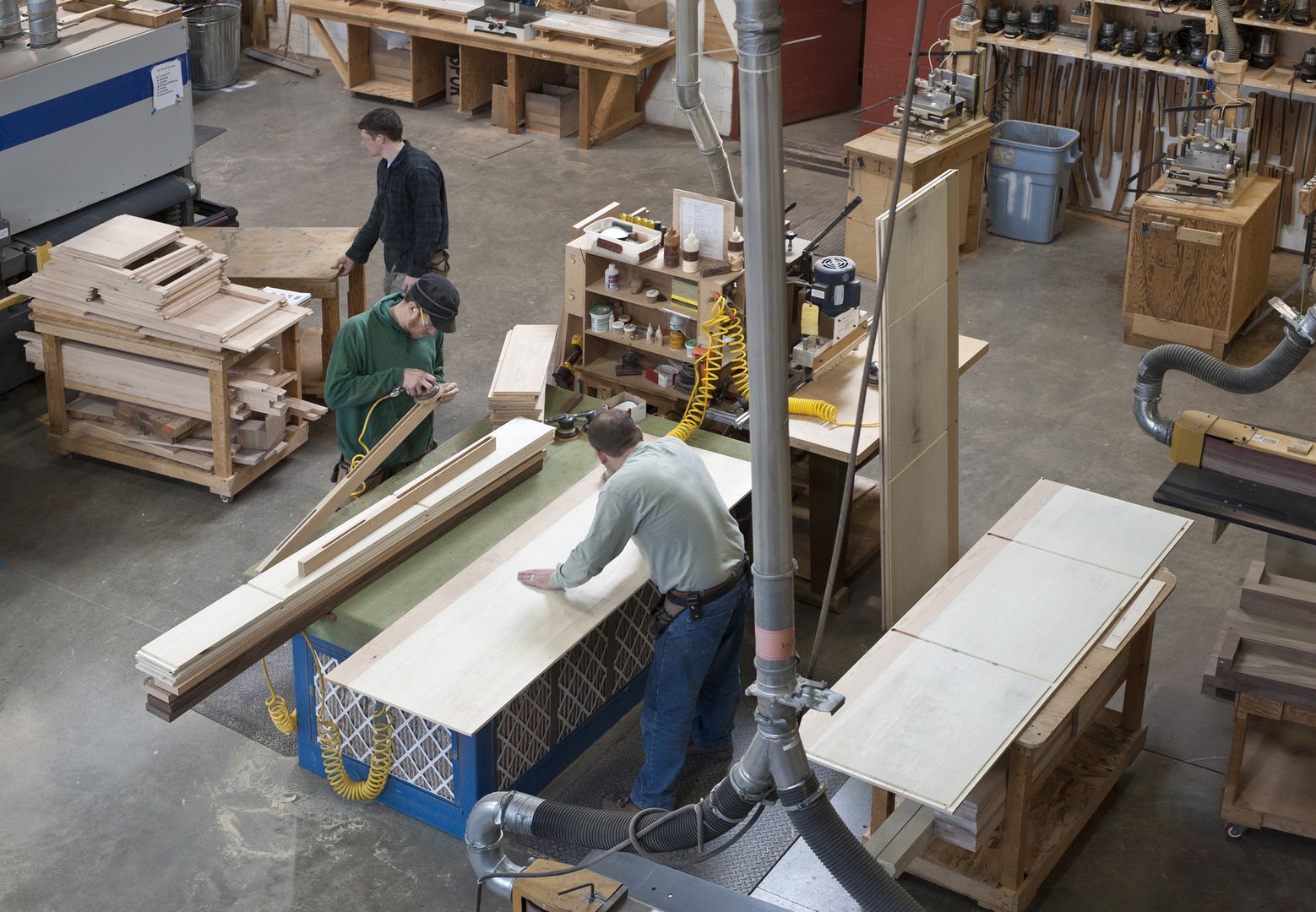 Overview of woodworking shop
Reza Estakhrian
teamwork, hand crafted, attention to detail, small business, pride