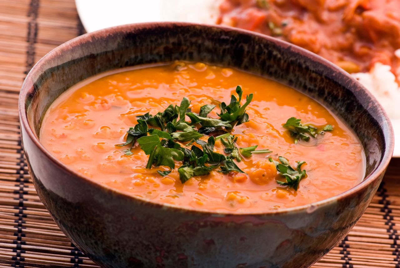 Tomato soup gets a nutritious upgrade with lentils and herbs