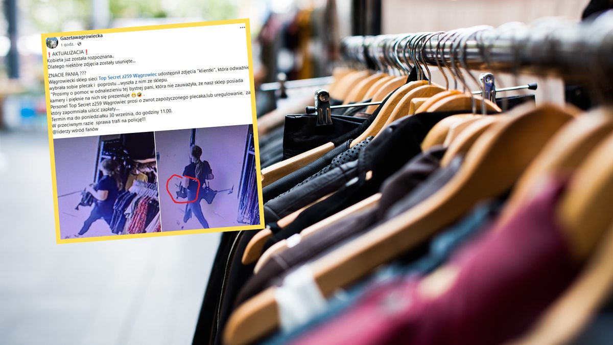 Kobieta wzięła plecak i wyszła ze sklepu bez płacenia 