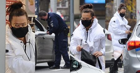 Kinga Rusin SPISANA PRZEZ POLICJĘ za parkowanie na skrzyżowaniu! Spieszyła się po... WACIKI (ZDJĘCIA)