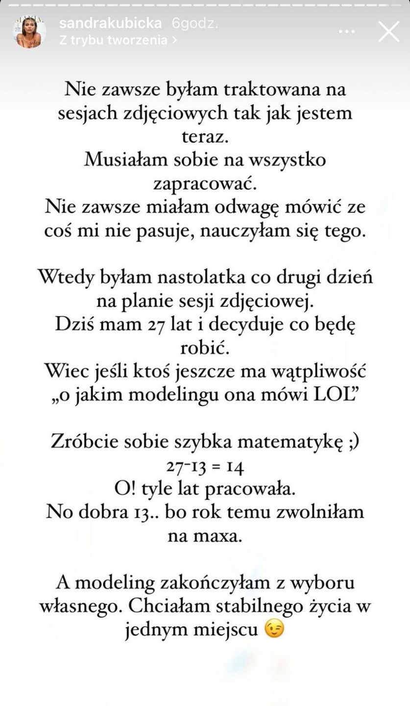 Sandra Kubicka tłumaczy się za swoje stopy