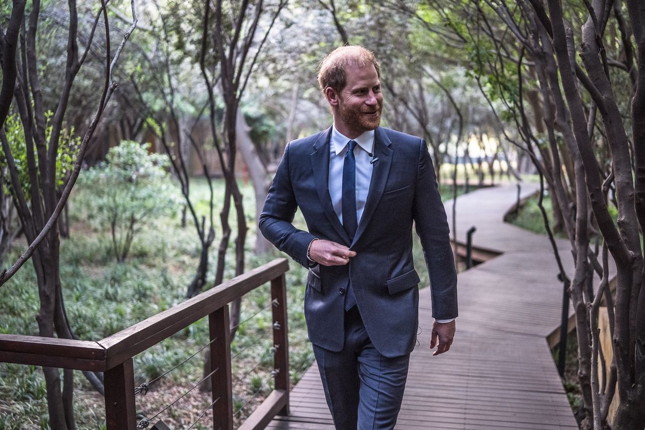 JOHANNESBURG, SOUTH AFRICA - OCTOBER 03: Prince 
Harry, Duke of Sussex attends a Sentebale reception and panel discussion at The Saxon Hotel in Johannesburg, South Africa. The event was supported by Baker McKenzie. The purpose was to convene global and local corporations and business leaders to discuss accelerating sustainable solutions for prosperity for young people in the region, including closing the digital divide on October 03, 2024 in Johannesburg, South Africa. (Photo by Brian Otieno/Getty Images for Sentebale)