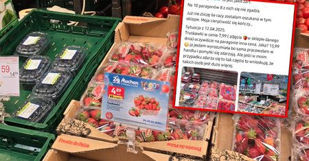 Kupiła truskawki w Auchan. Zaskoczenie przy kasie. Sklep przeprasza