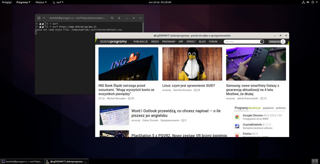 surf. Tak mogłyby wyglądać przeglądarki, gdyby świat był rozsądniejszy (fot. Kamil Dudek)