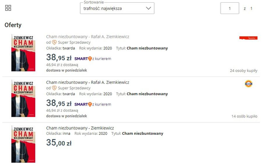 "Cham zbuntowany" jednak dostępny na Allegro