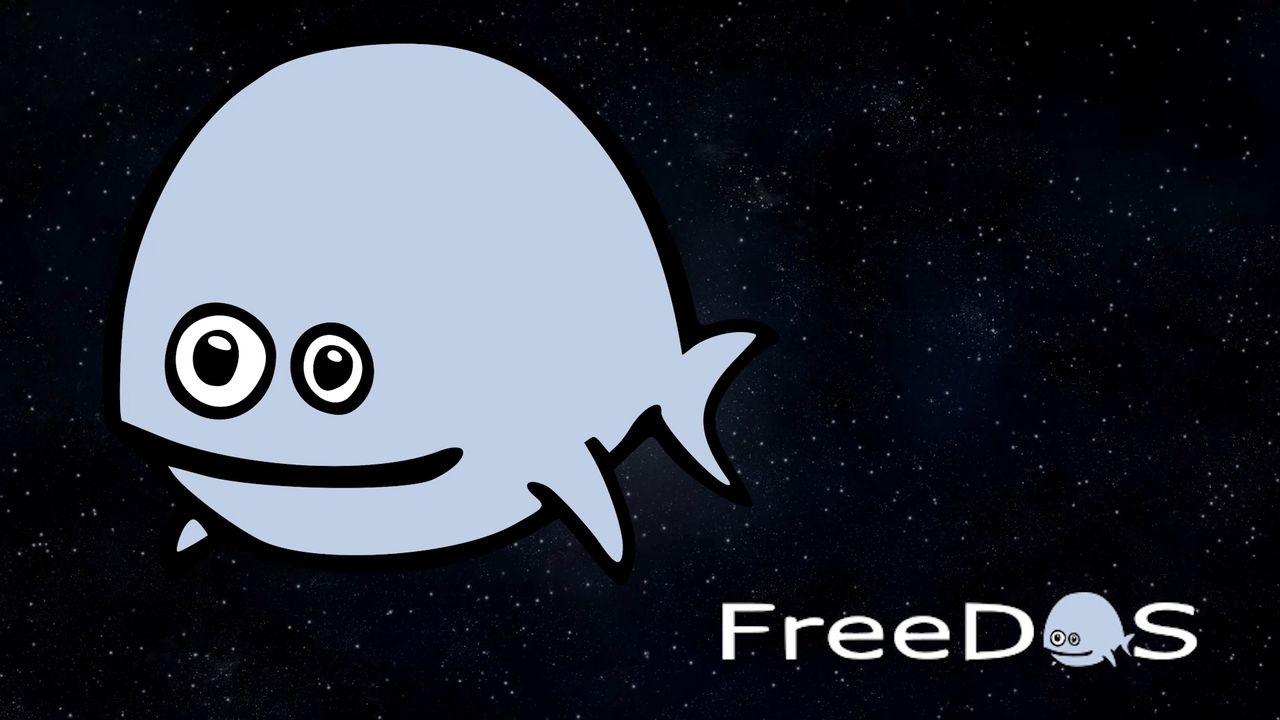 Oto Blinky, maskotka FreeDOSa i zarazem część logotypu.