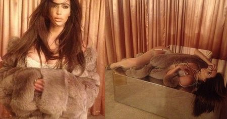 Kim Kardashian wygina się w futrze...