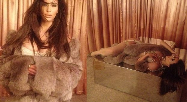 Kim Kardashian wygina się w futrze...