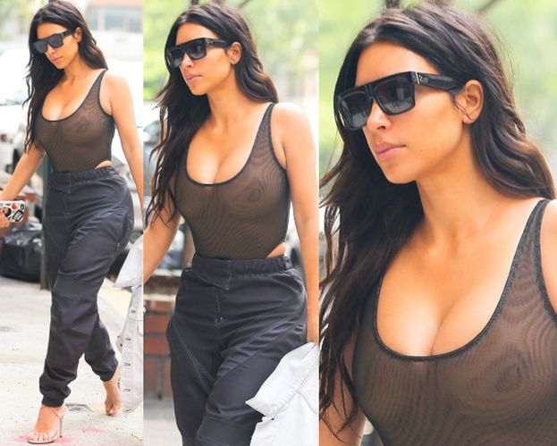 Kim Kardashian BEZ STANIKA w Nowym Jorku (ZDJĘCIA)
