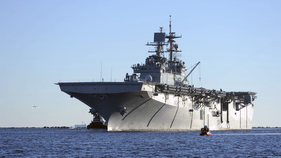 November 2, 2012 - The multipurpose amphibious assault ship USS Bataan (LHD 5) arrives at Naval Station Mayport, Florida.
Stocktrek Images
navy, mayport, uss baatan, military, horizontal, photography, color image, outdoors, us armed forces, horizon over water, horizon, nautical vessel, naval station, arrival, uss bataan, florida, naval station mayport, amphibious vehicles, assault ships, transportation, transport, ship, amphibious assault ships, day, no people, arriving, incidental people, single object, transit, maritime