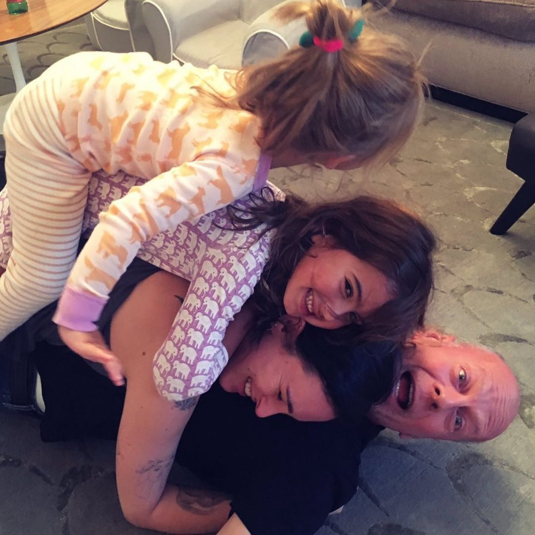 Bruce Willis with daughters