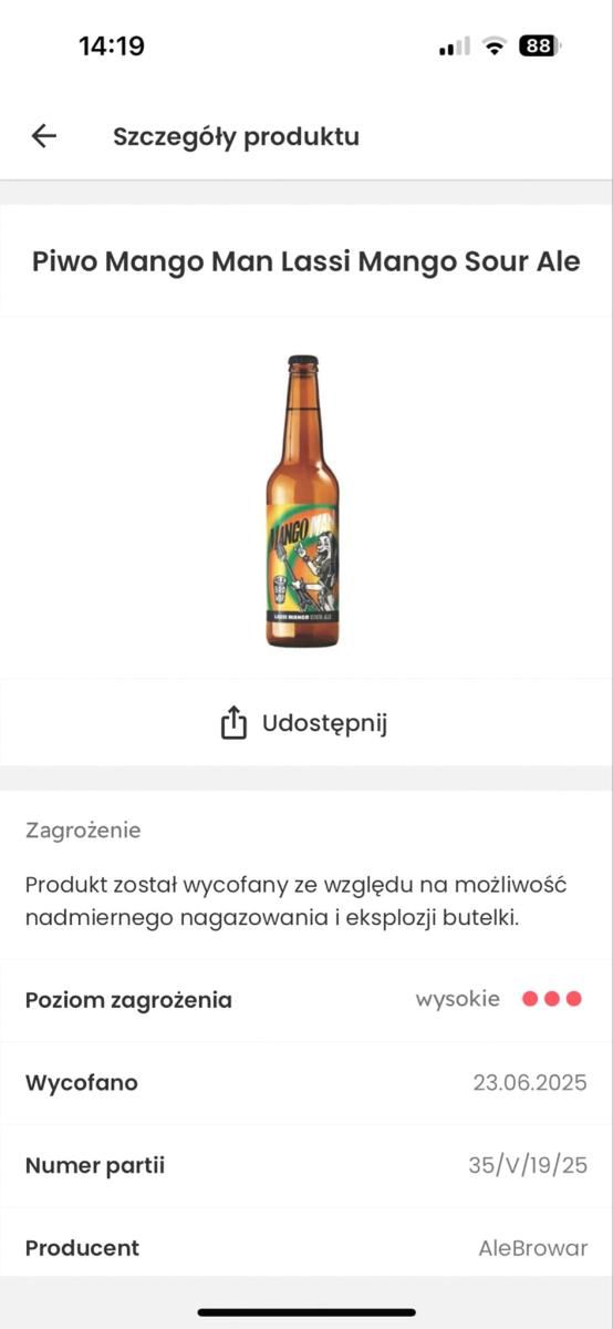 wycofane piwo