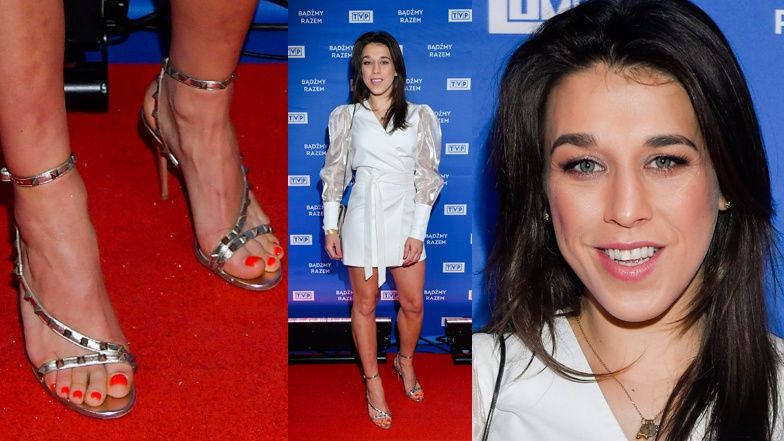 Joanna Jędrzejczyk pozuje na imprezie ramówkowej TVP