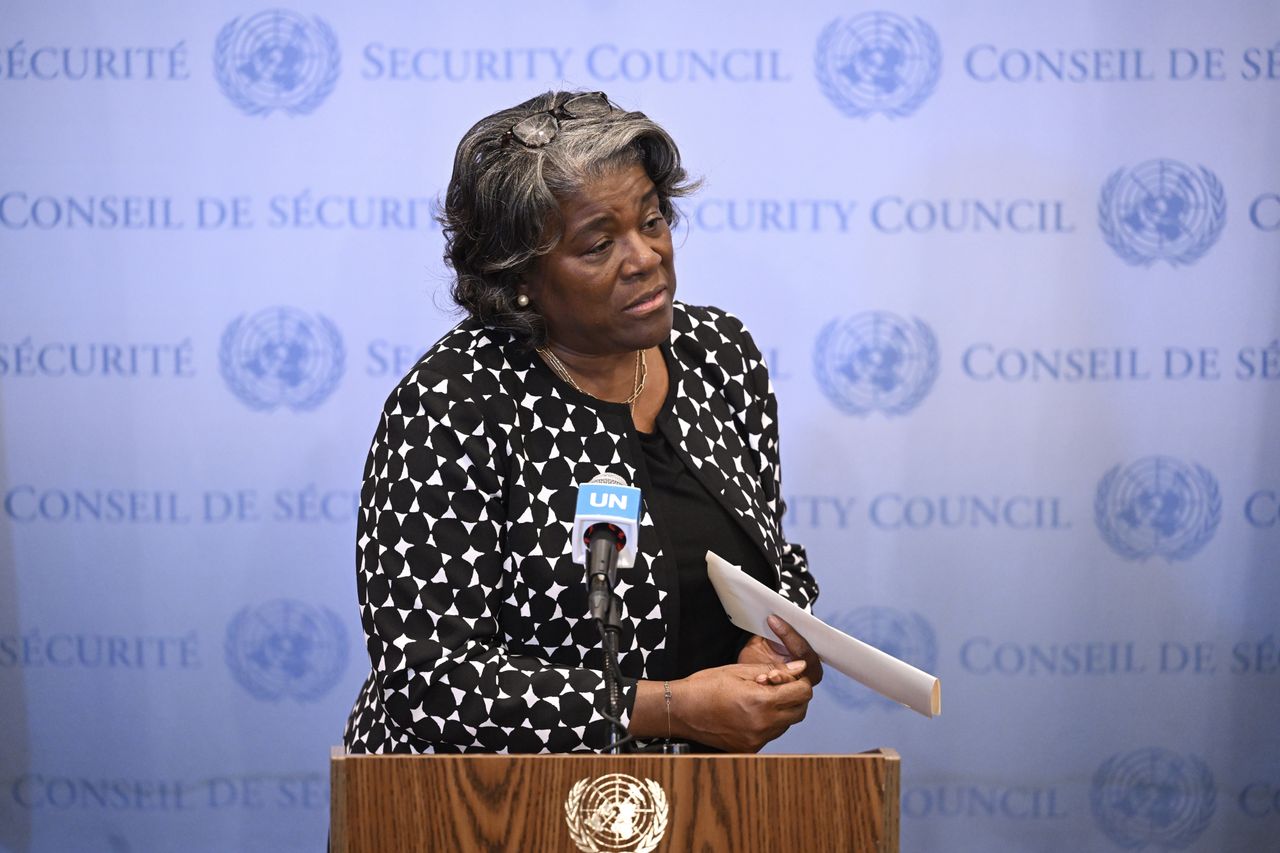 NEW YORK, UNITED STATES - FEBRUARY 20: Permanent Representative of the United States to the United Nations (UN), Linda Thomas-Greenfield (Photo by Fatih Aktas/Anadolu via Getty Images)