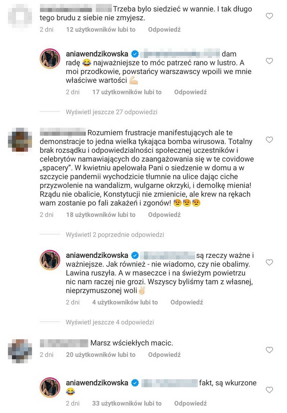 Anna Wendzikowska komentuje protesty i odpiera zarzuty internautów