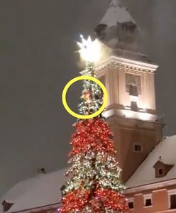 Pożar choinki na placu Zamkowym. Szybka interwencja strażaków