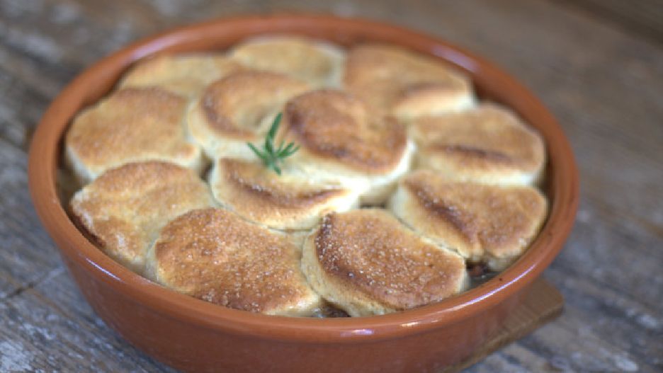 Cobbler z rabarbarem
