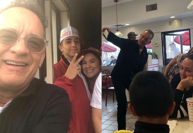 Tom Hanks postawił fanom lunch w barze z fast foodem. "Kupił obiad dla wszystkich!"