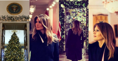 Melania Trump pochwaliła się KRWAWYMI dekoracjami świątecznymi w Białym Domu (ZDJĘCIA)