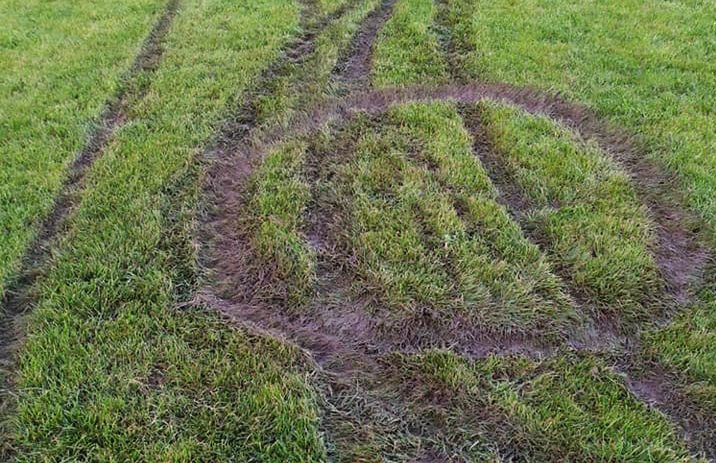 Głogów. Bezmyślny motocyklista zniszczył murawę. Może mieć spore problemy