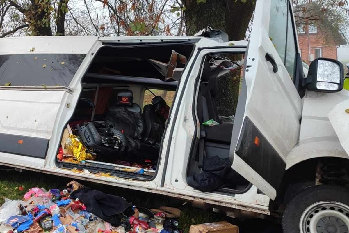 Wypadek ukraińskiego busa w Wereszyni