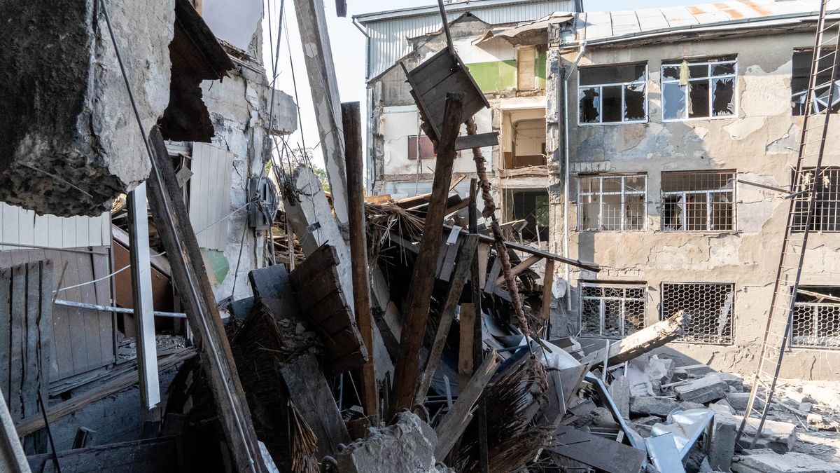 Charków po ataku rakietowym