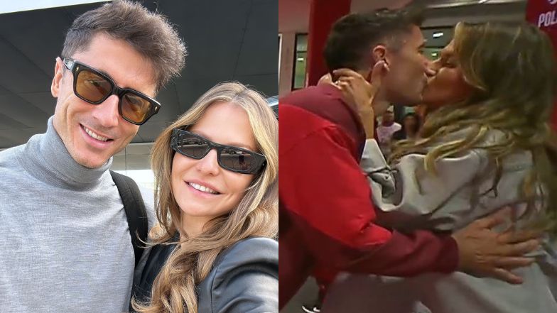Robert Lewandowski dostał od Anny buziaka przed wejściem na murawę. Słodziaki? (FOTO)