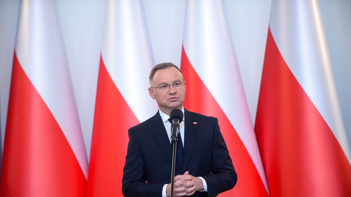 Warszawa, 18.06.2024. Prezydent RP Andrzej Duda podczas uroczystości wręczenia statuetek i certyfikatów XVI edycji Konkursu �Pracodawca Przyjazny Pracownikom�, 18 bm. w Pałacu Prezydenckim w Warszawie. (ad) PAP/Marcin Obara