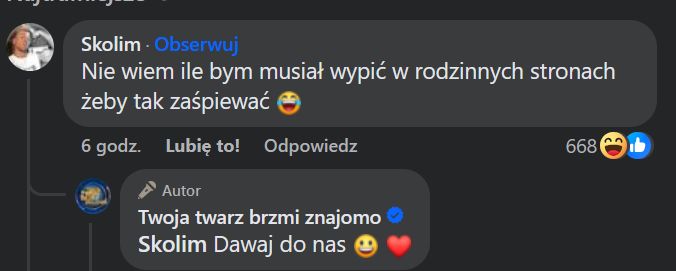 Skolim wyśmiał Olka Sikorę. Naprawdę to napisał