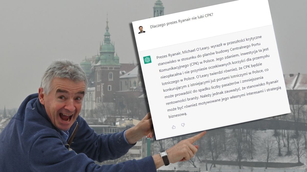 Michael O'Leary krytycznie wypowiada się na temat CPK
