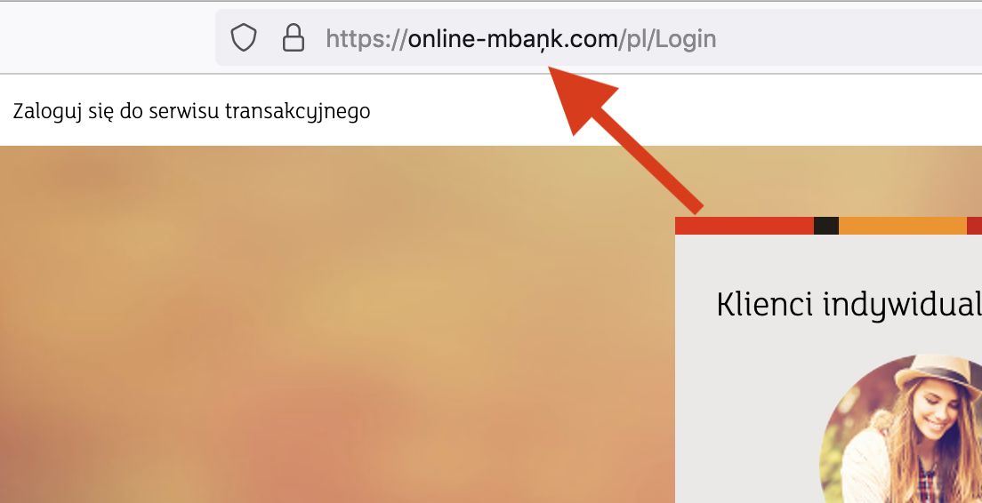 Fałszywa strona mBanku