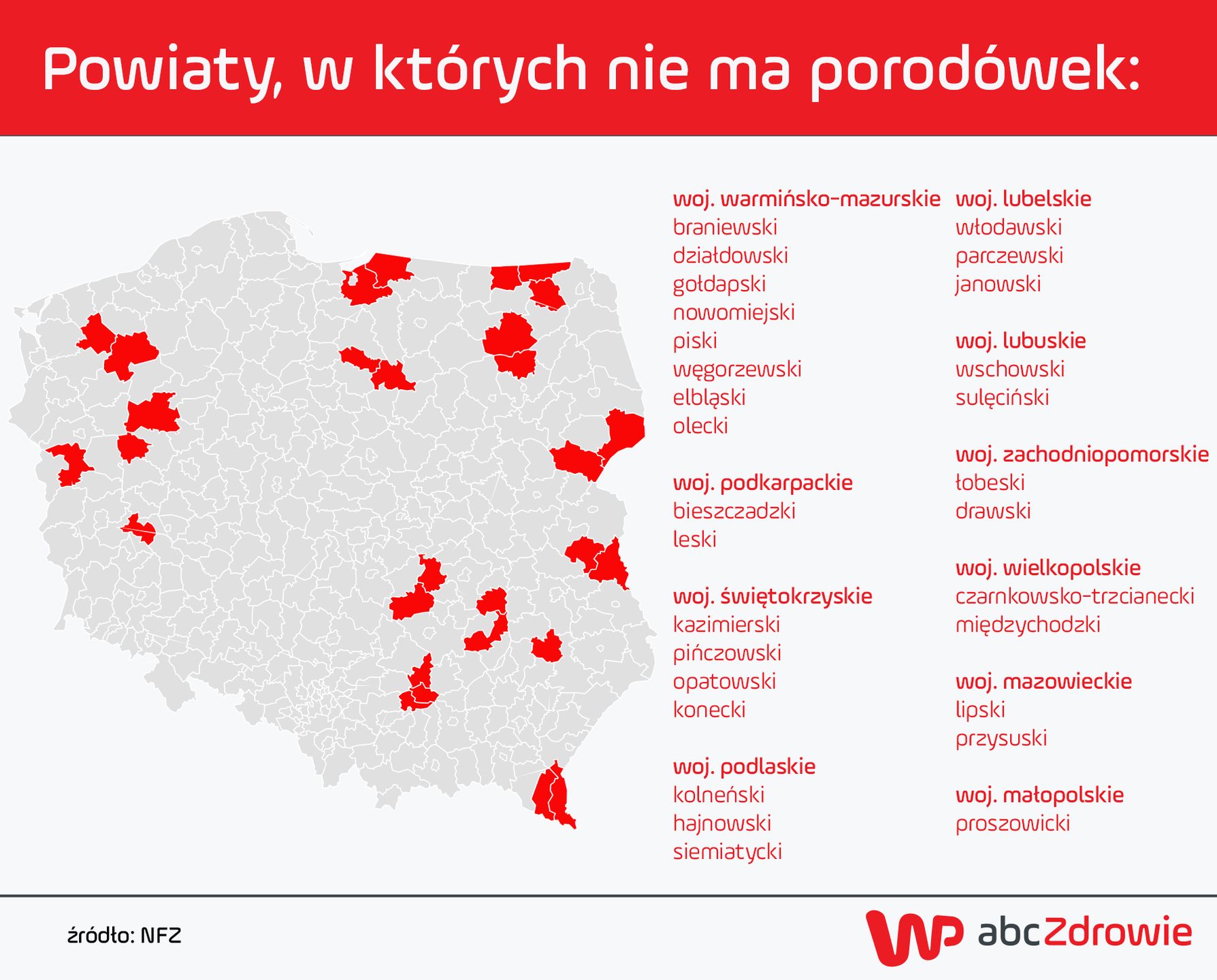Białe plamy na mapie Polski