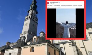 Kontrowersyjna instalacja w Częstochowie. Jan Paweł II z czarną opaską na oczach