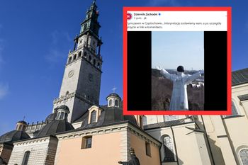 Kontrowersyjna instalacja w Częstochowie. Jan Paweł II z czarną opaską na oczach